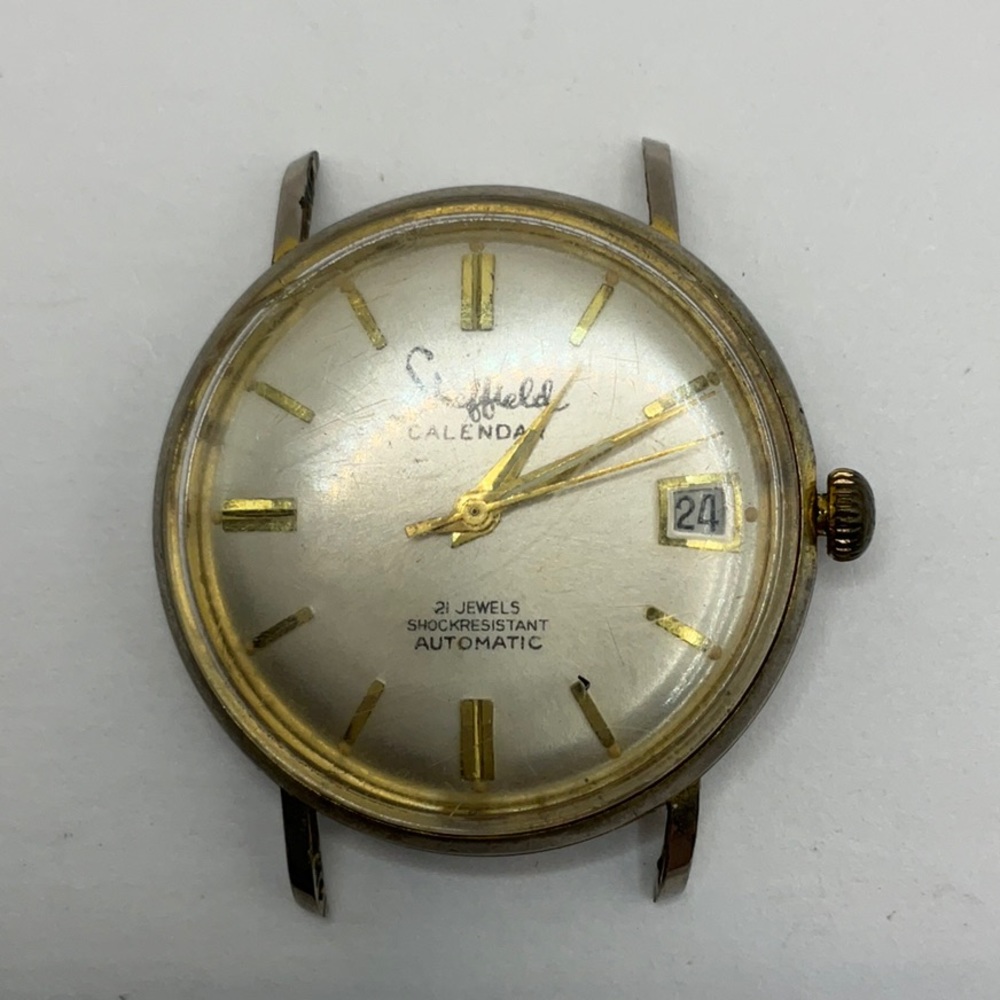 Vintage Sheffield Calender 21 Jewel Automatic Watch RUNS!